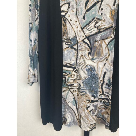 Parsley & Sage 3/4 Sleeve Scoop Neck Tee Sz 1X Abstract Art to Wear Embroidered - Picture 7 of 11